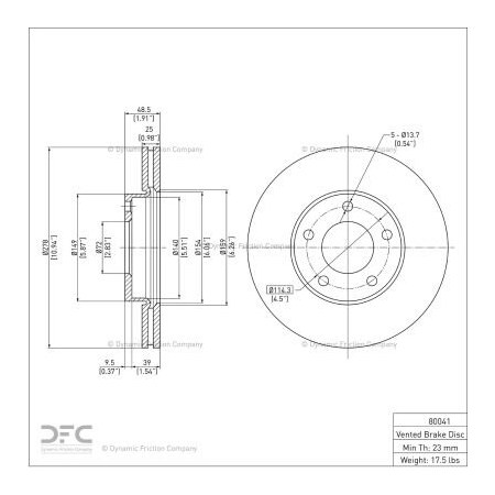 Dynamic Friction Co Disc Brake Rotor - Dynamic Friction Company 600-80041 600-80041